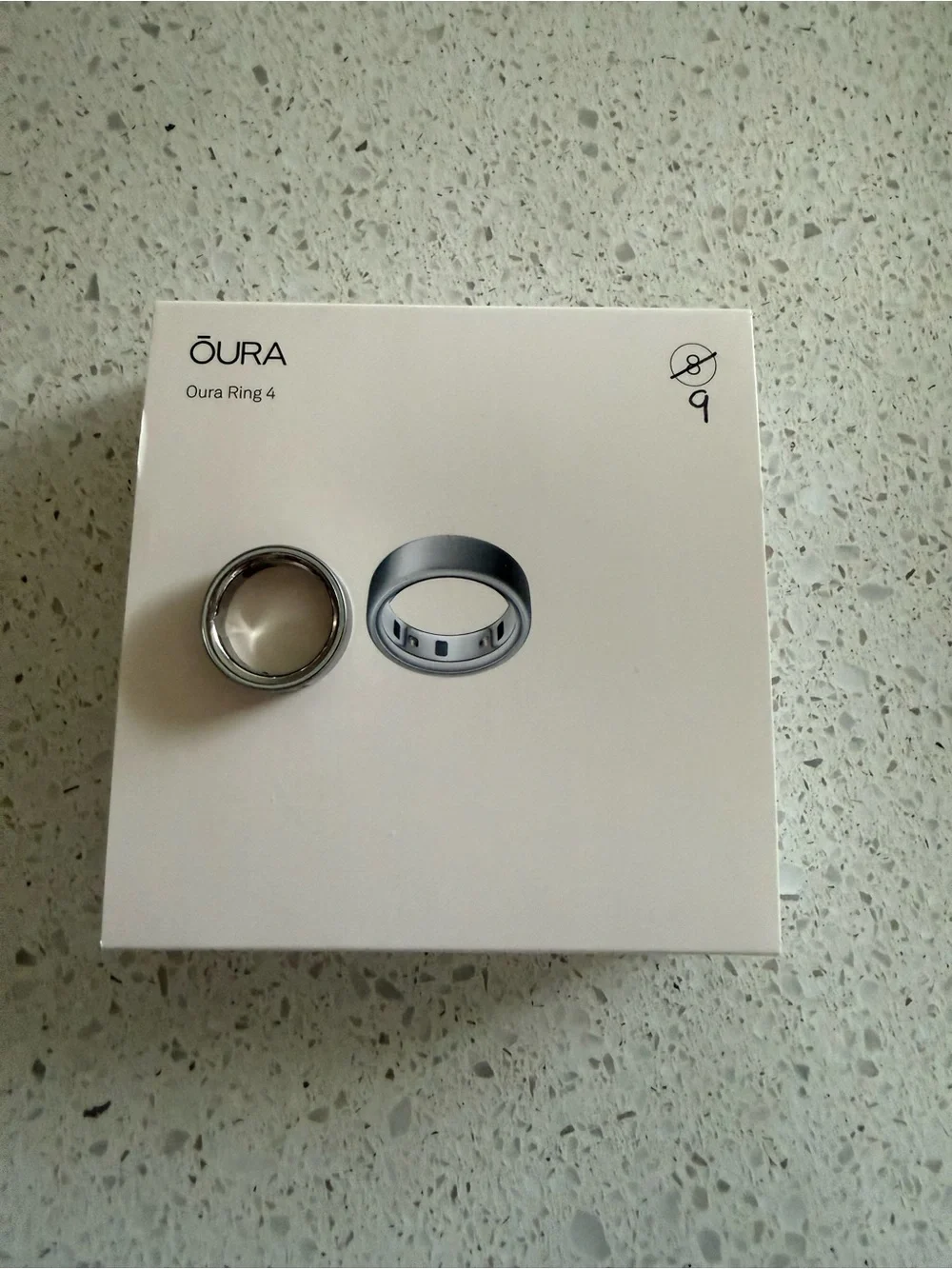 Oura Ring 4 Brushed Silver Size 9 (equal to size 8)